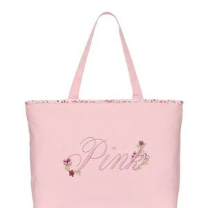 Victoria's Secret Pink Tote with Floral Accents